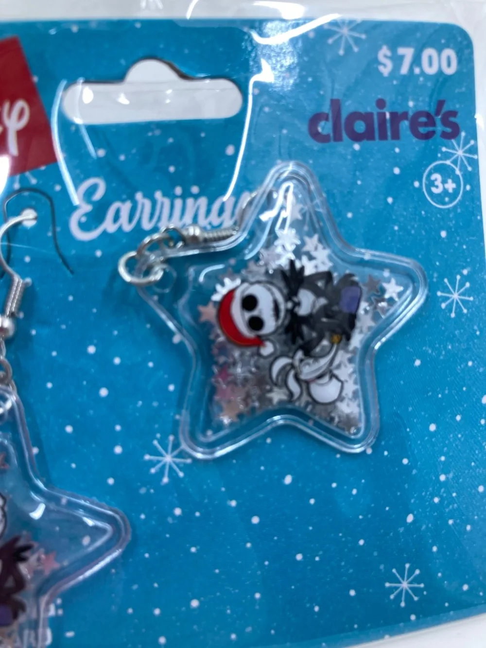 Santa Jack Skellington Star Earrings NIP Claire’s Disney Nightmare Before Xmas